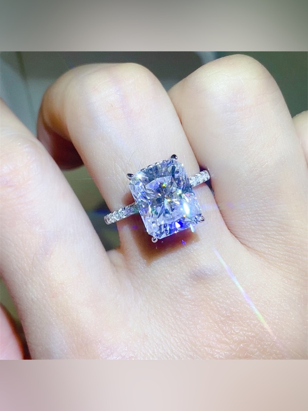 5 Carat Moissanite Zircon 925 Sterling Silver Ring